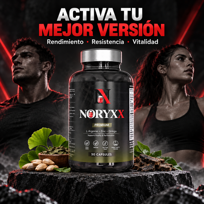NORYXX Black Maca 20:1 con L-Arginina, Zinc, B6 y B12 | 50 cápsulas
